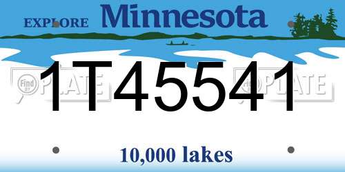 1T45541 Minnesota License Plate