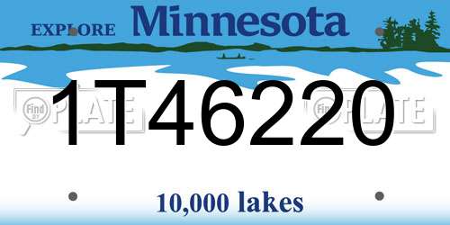 1T46220 Minnesota License Plate