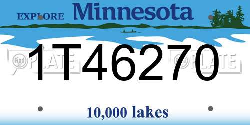 1T46270 Minnesota License Plate