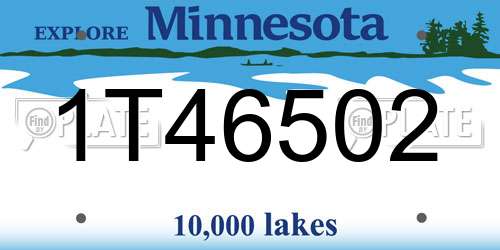 1T46502 Minnesota License Plate