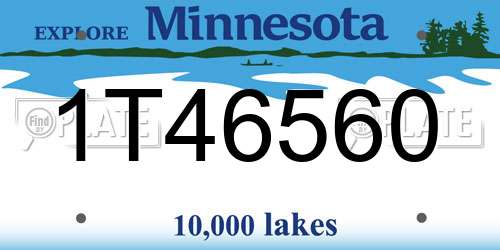 1T46560 Minnesota License Plate