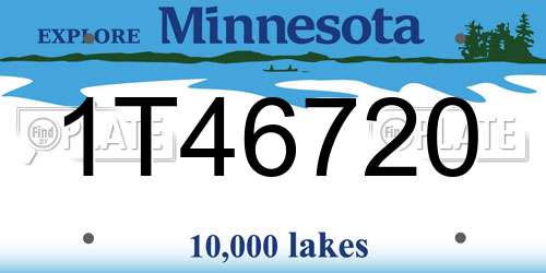 1T46720 Minnesota License Plate
