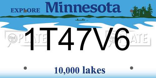 1T47V6 Minnesota License Plate