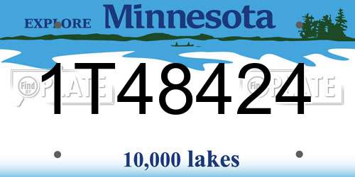 1T48424 Minnesota License Plate