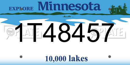 1T48457 Minnesota License Plate
