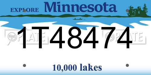 1T48474 Minnesota License Plate