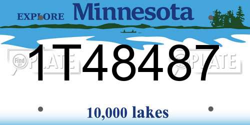 1T48487 Minnesota License Plate