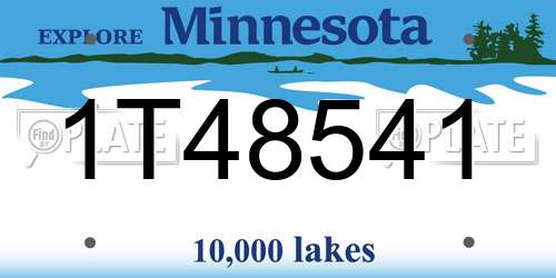 1T48541 Minnesota License Plate