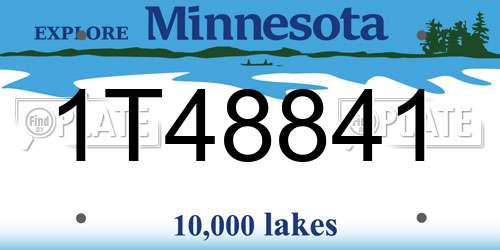 1T48841 Minnesota License Plate