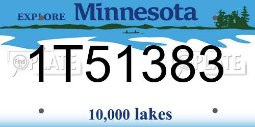 1T51383 Minnesota License Plate