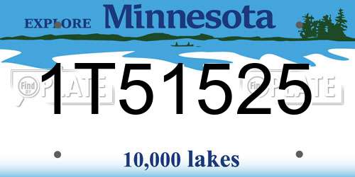 1T51525 Minnesota License Plate