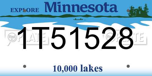 1T51528 Minnesota License Plate