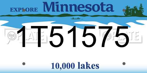 1T51575 Minnesota License Plate