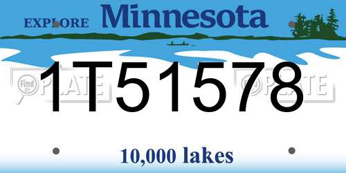 1T51578 Minnesota License Plate