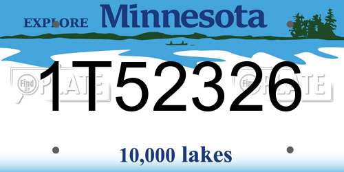 1T52326 Minnesota License Plate