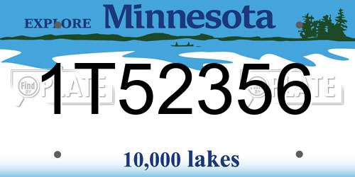 1T52356 Minnesota License Plate