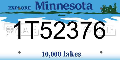 1T52376 Minnesota License Plate