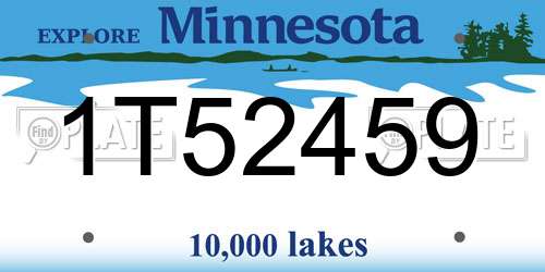1T52459 Minnesota License Plate