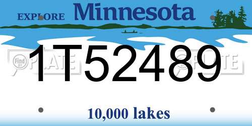 1T52489 Minnesota License Plate