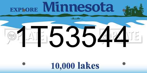 1T53544 Minnesota License Plate