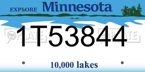 1T53844 Minnesota License Plate