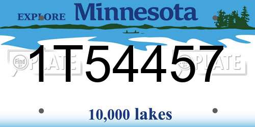 1T54457 Minnesota License Plate