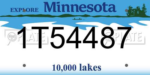 1T54487 Minnesota License Plate