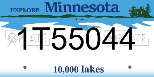 1T55044 Minnesota License Plate