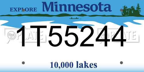 1T55244 Minnesota License Plate