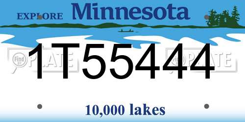 1T55444 Minnesota License Plate