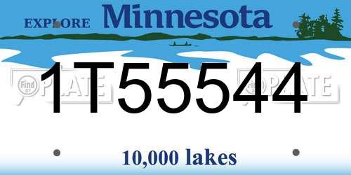 1T55544 Minnesota License Plate