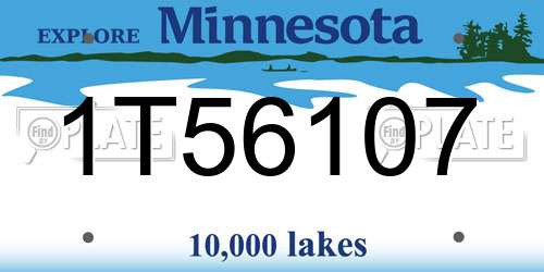 1T56107 Minnesota License Plate