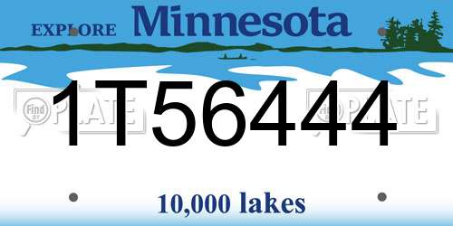 1T56444 Minnesota License Plate