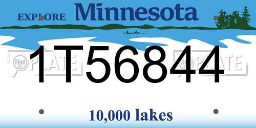 1T56844 Minnesota License Plate