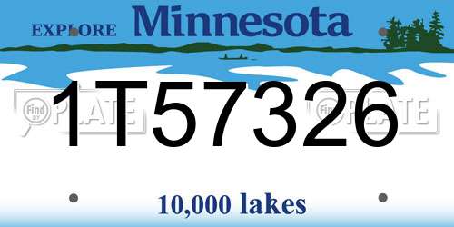 1T57326 Minnesota License Plate