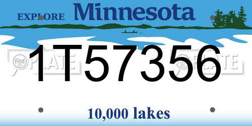 1T57356 Minnesota License Plate