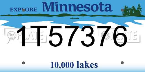 1T57376 Minnesota License Plate