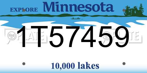 1T57459 Minnesota License Plate