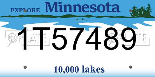 1T57489 Minnesota License Plate