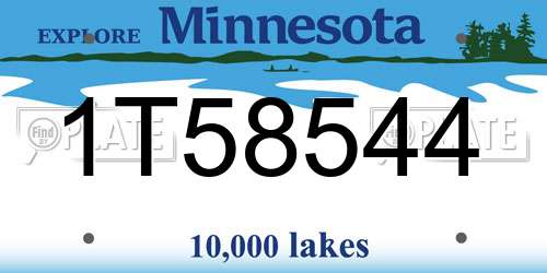 1T58544 Minnesota License Plate