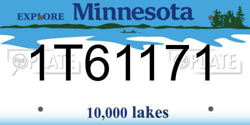 1T61171 Minnesota License Plate