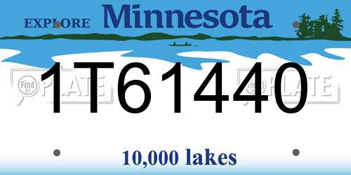 1T61440 Minnesota License Plate