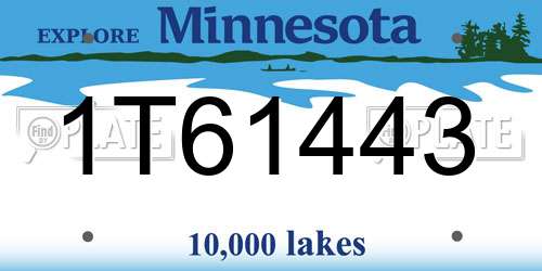 1T61443 Minnesota License Plate