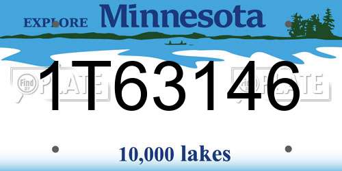 1T63146 Minnesota License Plate