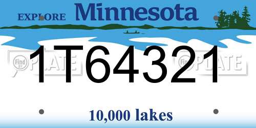 1T64321 Minnesota License Plate
