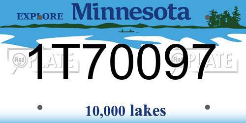 1T70097 Minnesota License Plate