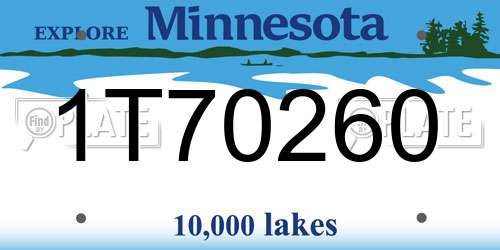 1T70260 Minnesota License Plate