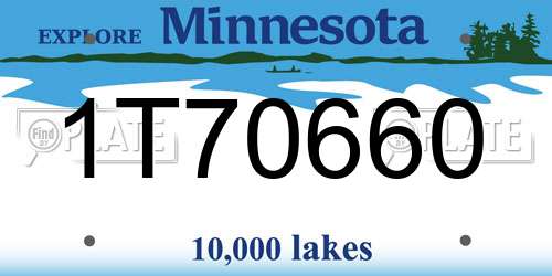 1T70660 Minnesota License Plate