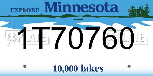1T70760 Minnesota License Plate