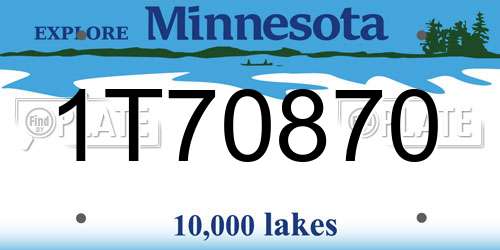 1T70870 Minnesota License Plate